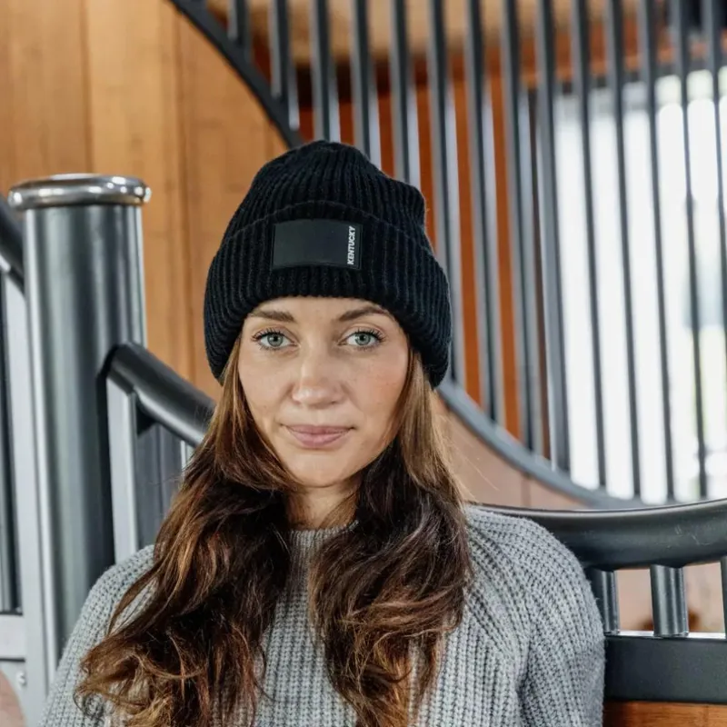 Kentucky Beanie Rubber Logo Black